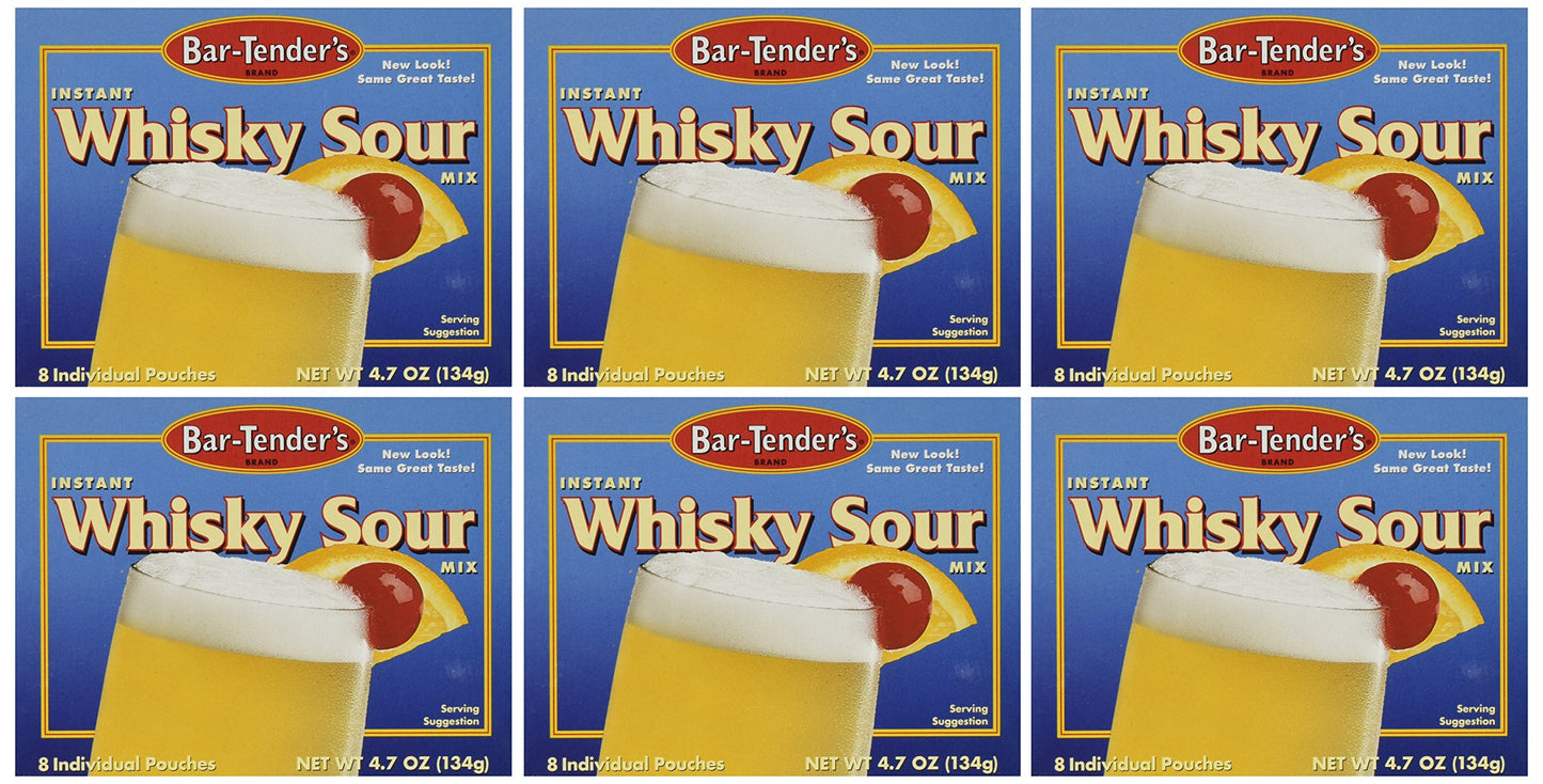 BAR-TENDERS BRAND Instant Whiskey Sour Mix, 4.7 oz Boxes, 8-Count, Pack of 12