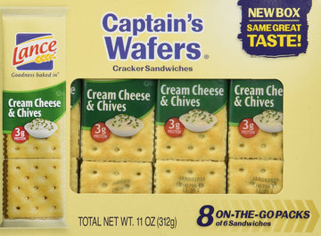 Captain'S Wafers Crackers, Cream Cheese And Chives ,11 Ounces (3 To Go Packs)