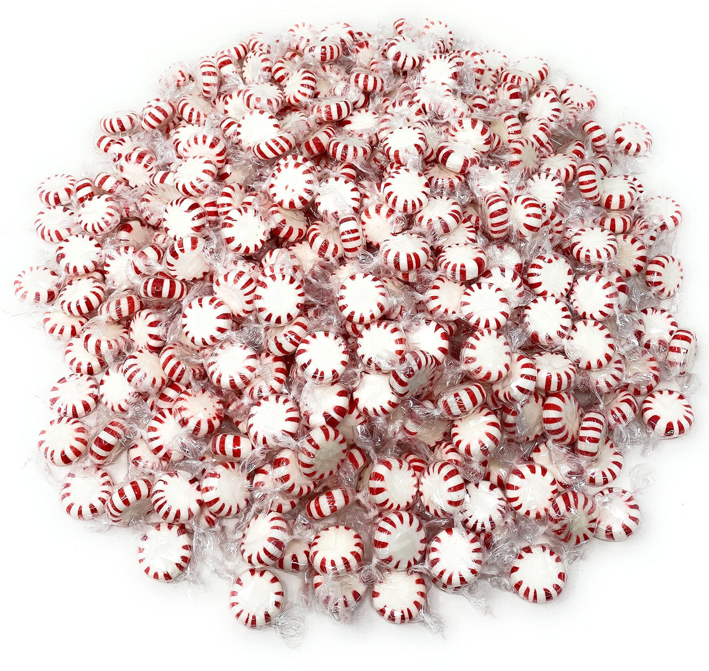 Assortit Halloween Peppermint Starlights Mints Hard Candy Discs, 6 lb Bulk, Individually Wrapped, White & Red, 450+ pcs