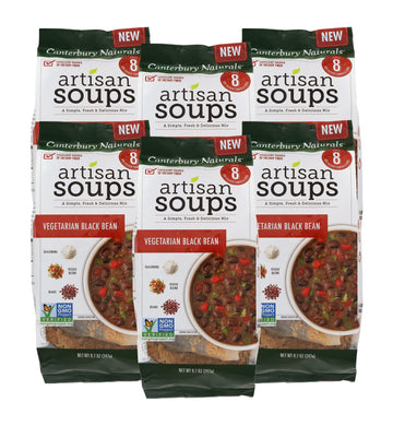 Canterbury Naturals Artisan Soup Mix, Vegetarian Black Bean Soup Mix, Non-GMO, Makes 8 Servings, 8.7-Ounce Bag (Pack of 6)