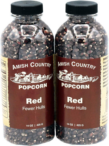 Amish Country Popcorn | 2-14 oz Bottles | Red Popcorn Kernels | Old Fashioned, Non-GMO and Gluten Free (2-14 oz Bottles)
