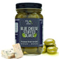 Green Jay Gourmet Blue Cheese Stuffed Olives - All Natural - 16 Ounces - Perfect for Cocktail Garnish & Cheese Board