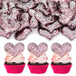 24Pcs Valentines Day Heart Cupcake Toppers Pink Valentines Day Cupcake Picks Decorations For Valentine'S Day Theme Wedding Engag
