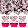 24Pcs Valentines Day Heart Cupcake Toppers Pink Valentines Day Cupcake Picks Decorations For Valentine'S Day Theme Wedding Engag