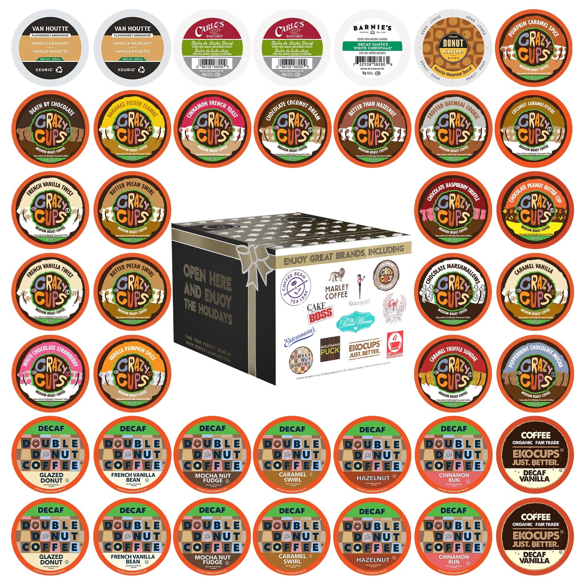 Crazy Cups Flavored Decaf Coffee Pods Variety Pack, 40 Count, Compatible with Keurig K Cups