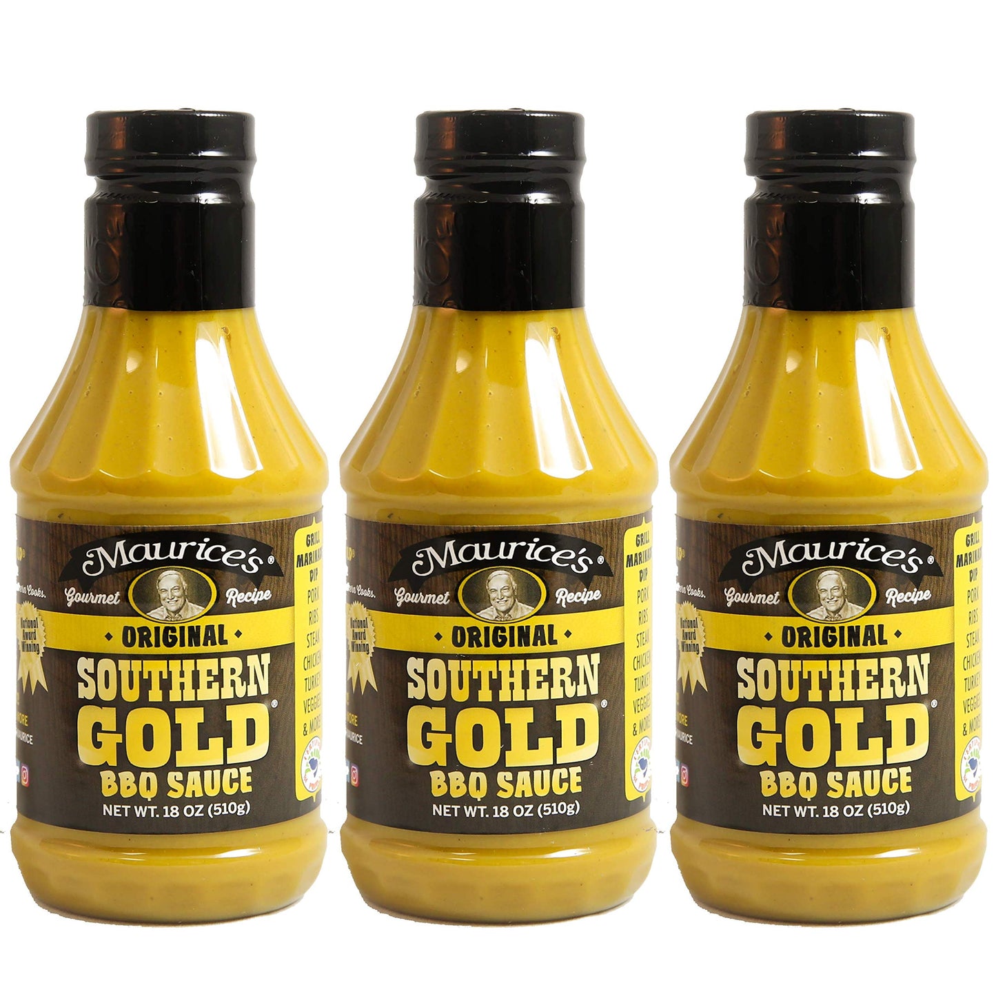 Maurice'S Southern Gold Bbq Sauce, Original 18 Oz (Pack Of 3)