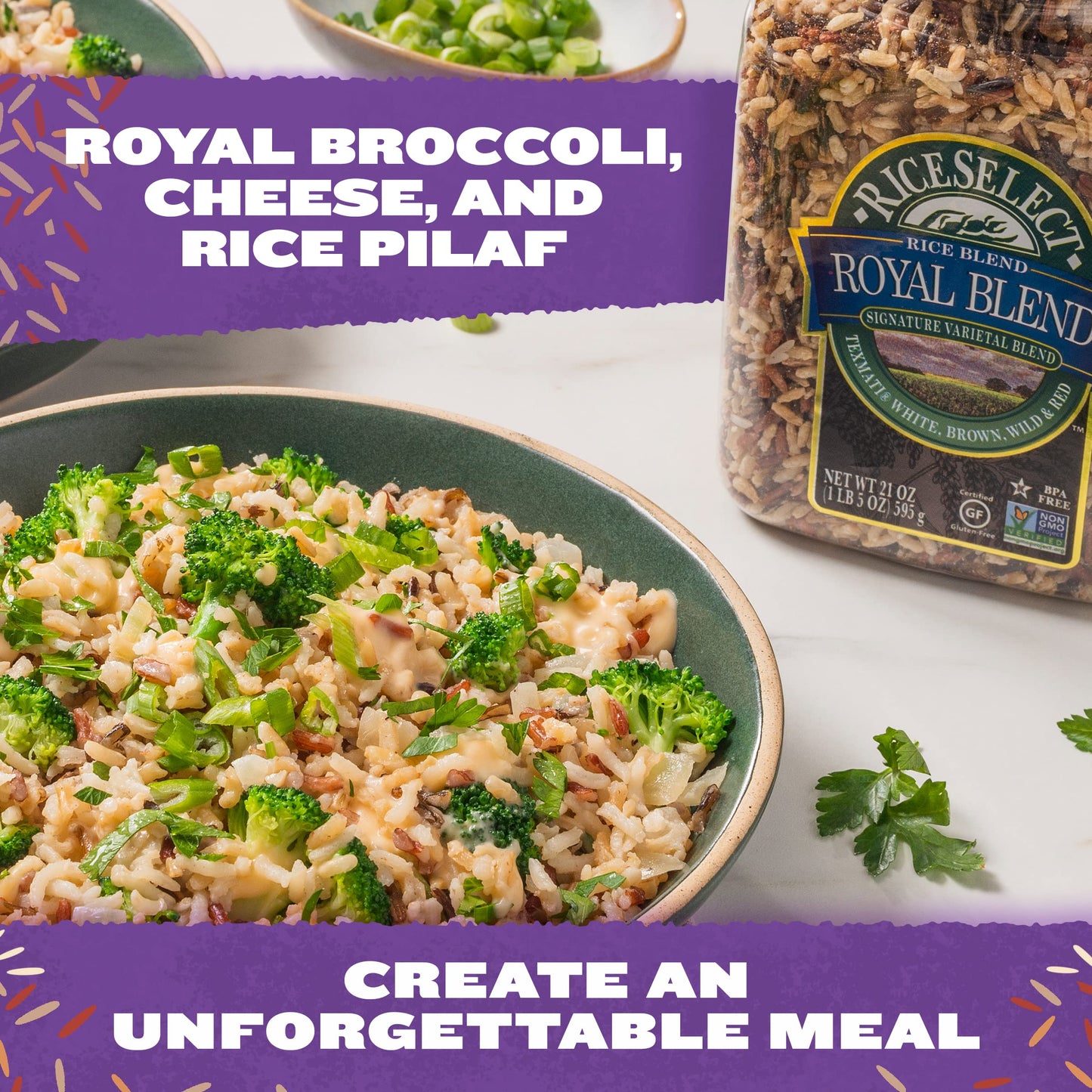 Riceselect Royal Blend, Blend Of Texmati White, Brown, Red, And Wild Rice, Premium Gluten Free Rice, Non-Gmo, 21 Ounce Jar