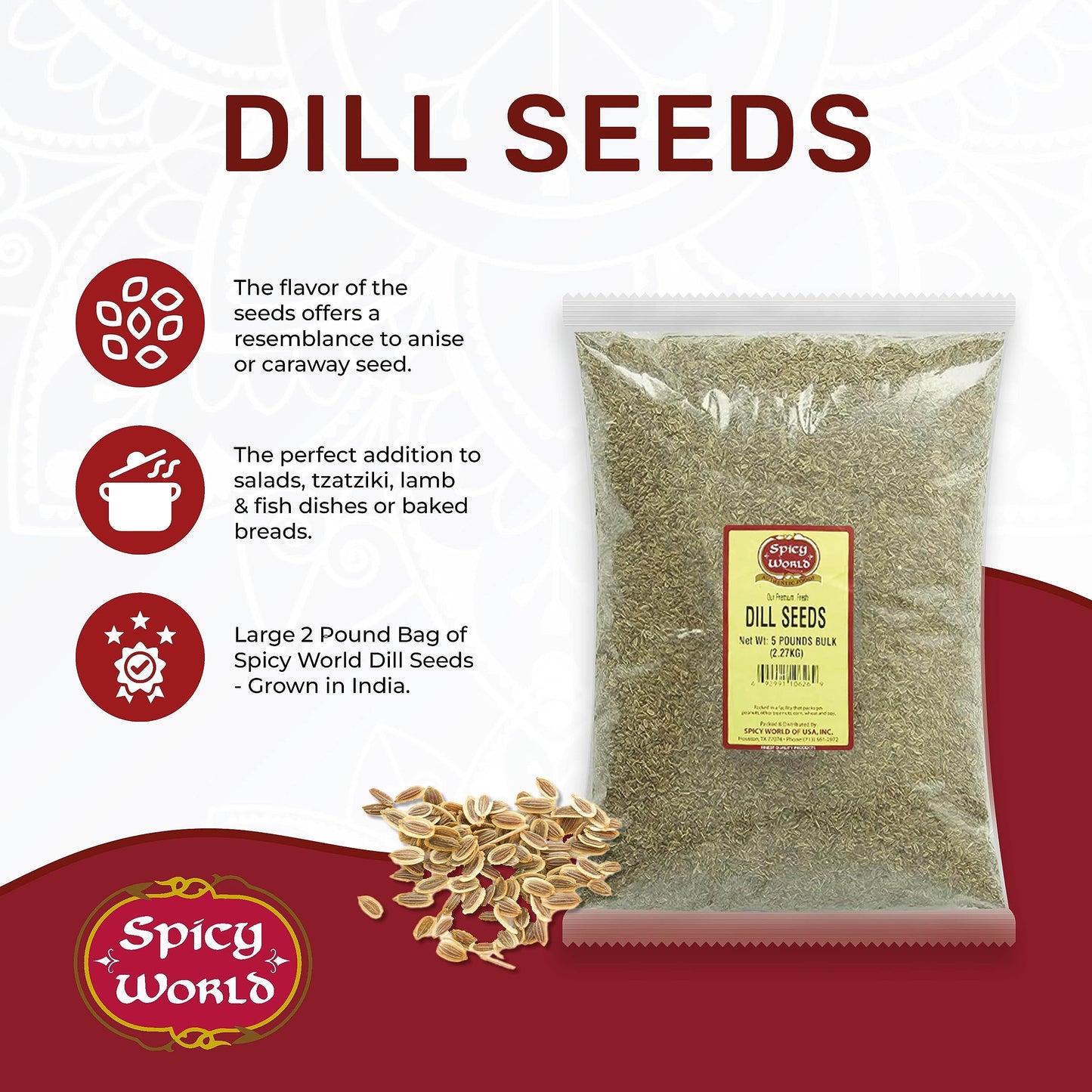 Dill Seeds 5 Pounds Bulk (Suva)