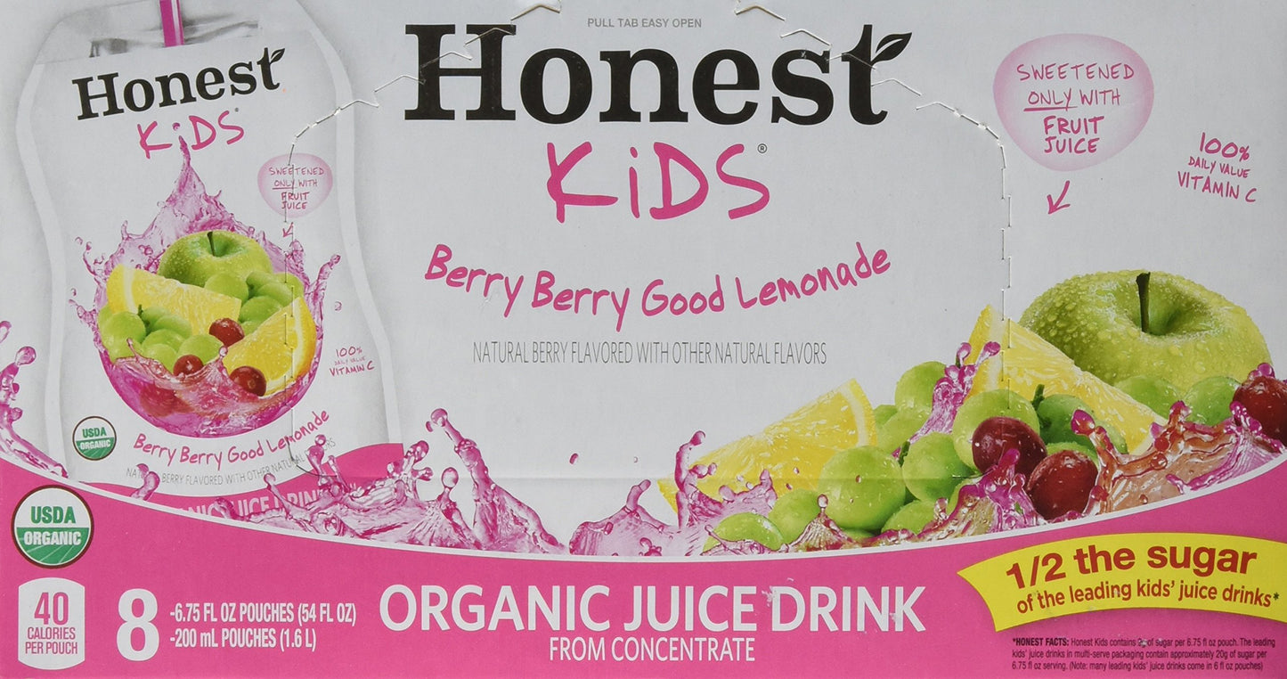 Honest Kids Organic Berry Good Lemonade, 6.76 Fl Oz (Pack of 8)