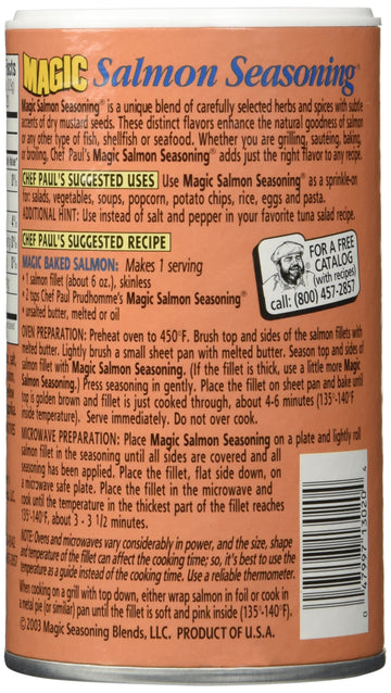 Chef Paul Salmon Magic Seasoning, 7 Ounce (Pack Of 6)