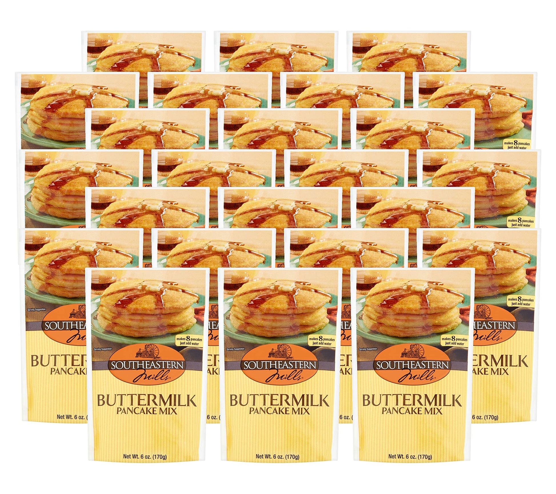Southeastern Mills Pancake Mix, Buttermilk Pancake Mix, Makes 8 Fluffy Pancakes, Just Add Water, Also Makes Waffles, 6-Ounce Pou