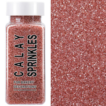 Rose Gold Sanding Sugar Sprinkles, 4.6 oz Edible Sparkling Sugar Crystals for Baking Topping, Cupcakes, Cookies, Ice Cream & Cak