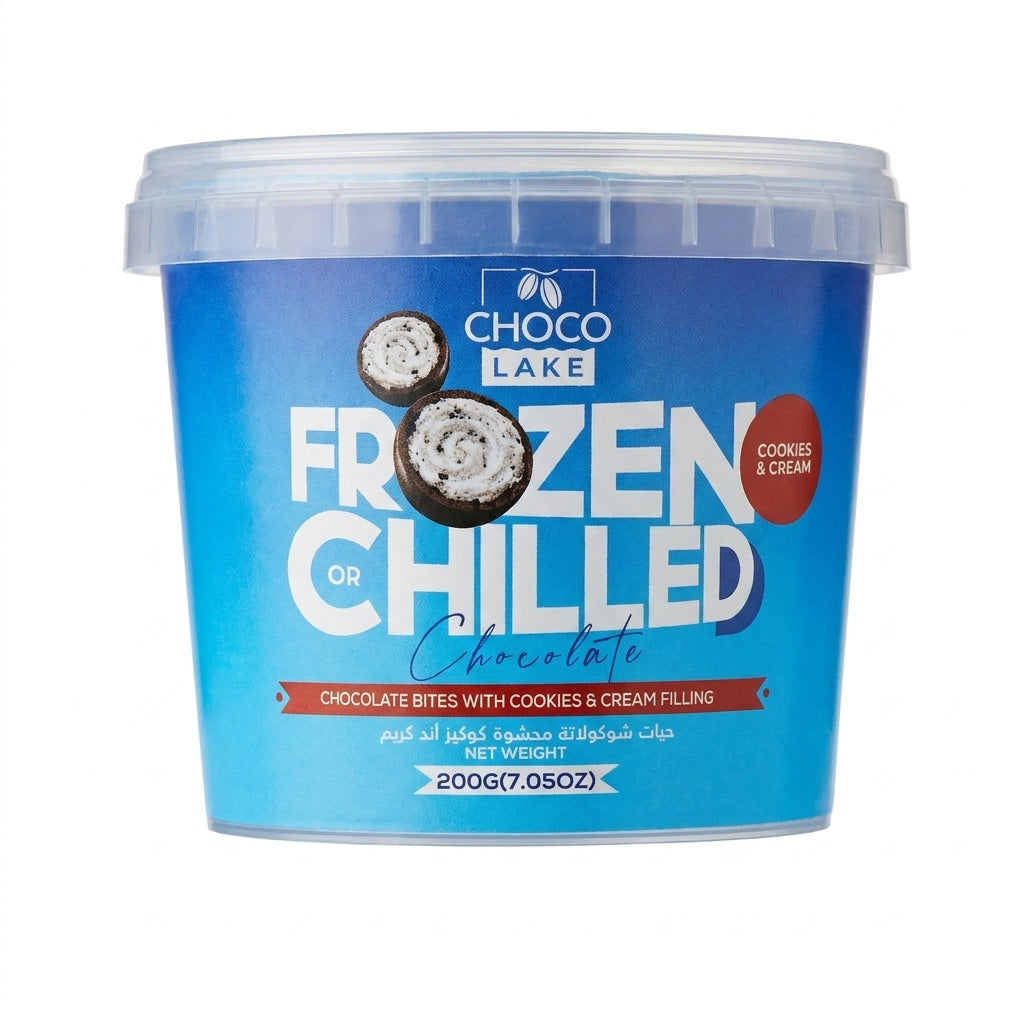 Choco Lake Frozen or Chilled Cookies & Cream 200g - Chocolate Bites