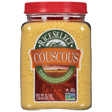 Riceselect Couscous, Moroccan-Style Wheat Couscous Pasta, Non-Gmo, 26.5-Ounce Jar, (Pack Of 1)