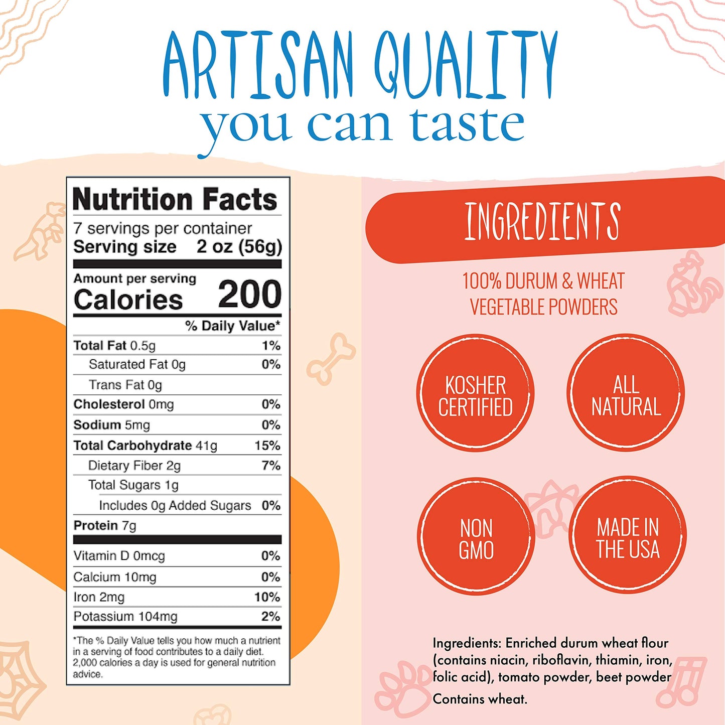 Pastabilities Dog Lovers Pasta, Fun Shaped Noodles For Kids, 14 Oz (2 Pack) Non-Gmo Natural Wheat Pasta, Kosher Certified, Pasta For Kids, Fun Shaped Pasta, Made In The Usa