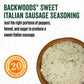 LEM Backwoods Sweet Italian Sausage Seasoning Kit, Seasons Up to 20 Pounds, 9.5 Ounce Package, Model 9564