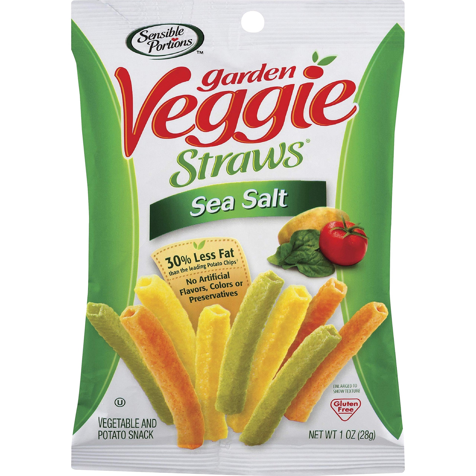 Sensible Portions Garden Veggie Straws, Sea Salt, Snack Size, 1 Oz (Pack Of 8)
