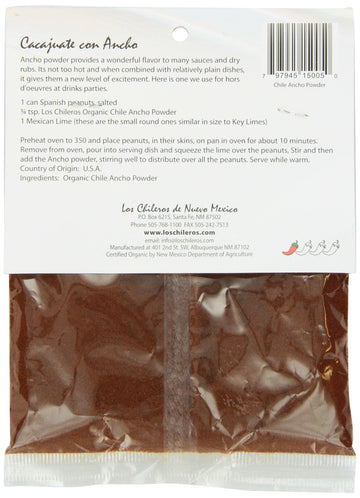 Los Chileros Organic Chile Ancho Powder, 2 Ounce Packages