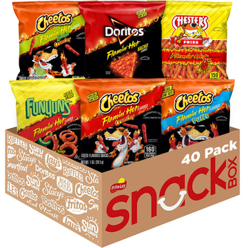 Frito Lay Flamin' Hot Mix, Variety Pack (Pack Of 40), Packaging May Vary
