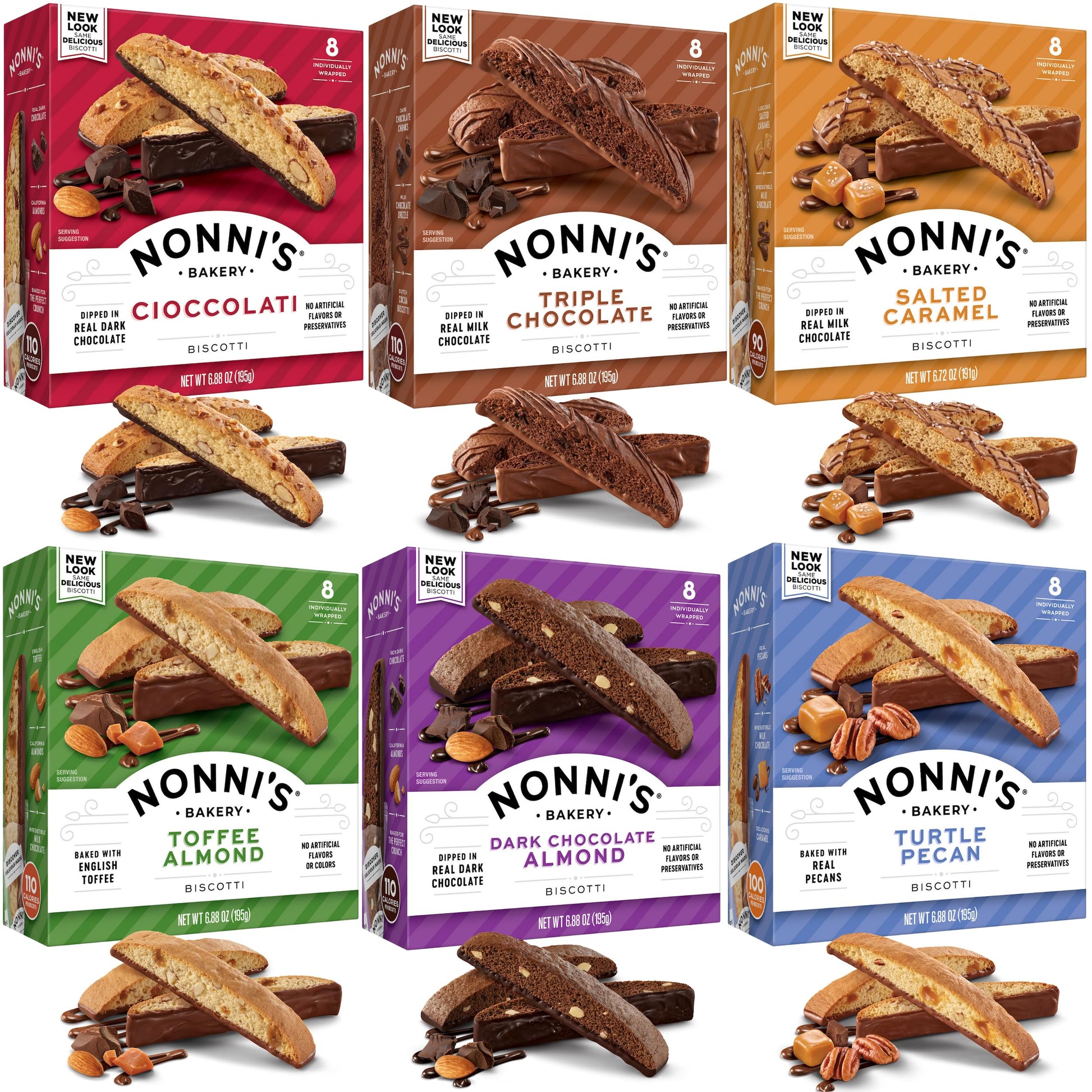 Nonni'S Italian Biscotti Variety Pack - 6 Assorted Flavors - Holiday Snack For Christmas Cookies - Biscotti Cookie Variety Pack