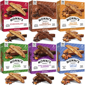 Nonni'S Italian Biscotti Variety Pack - 6 Assorted Flavors - Holiday Snack For Christmas Cookies - Biscotti Cookie Variety Pack