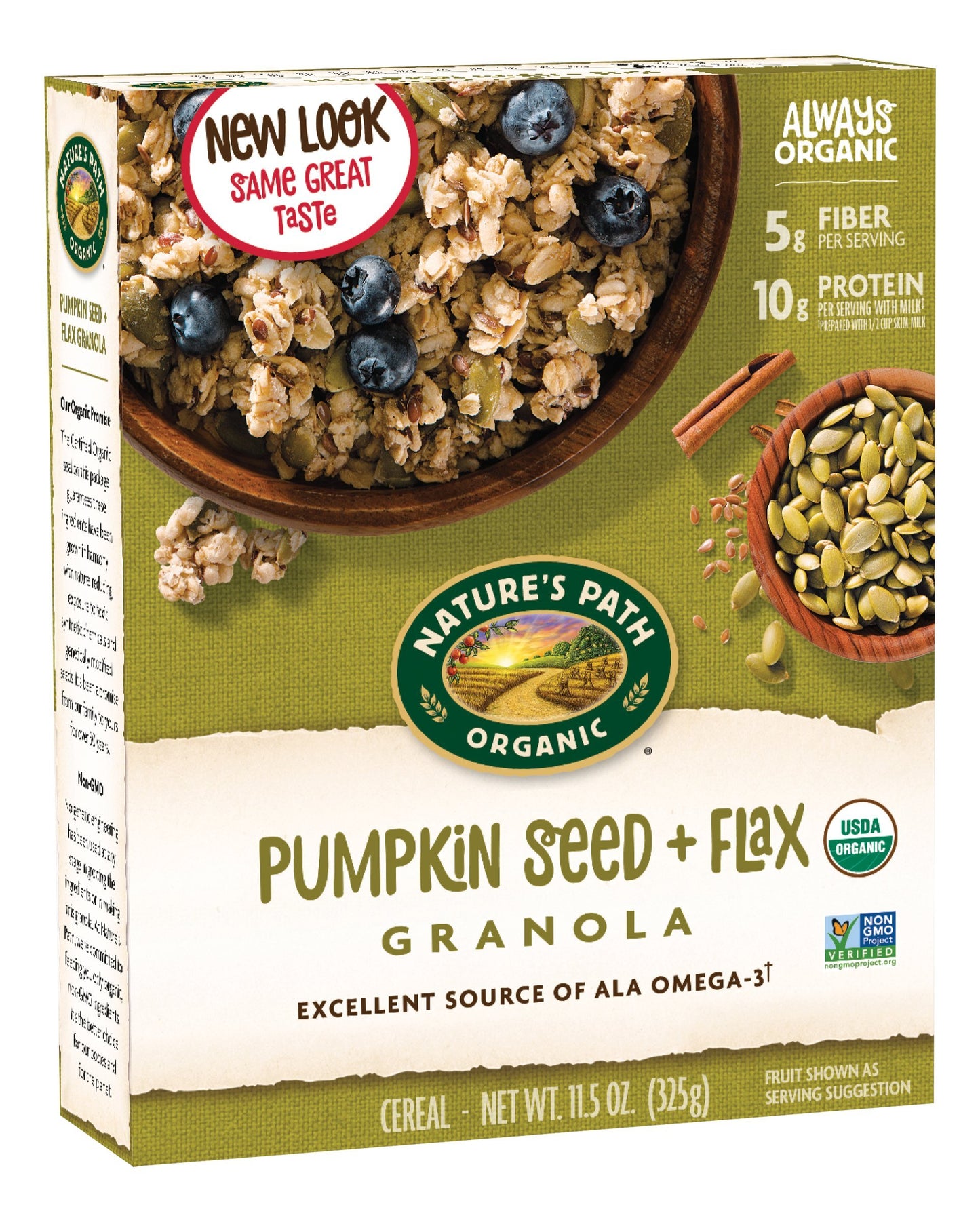 Natures Path Organic Granola Cereal, Pumpkin Seed + Flax, 11.5 Ounce Box (Pack Of 6)