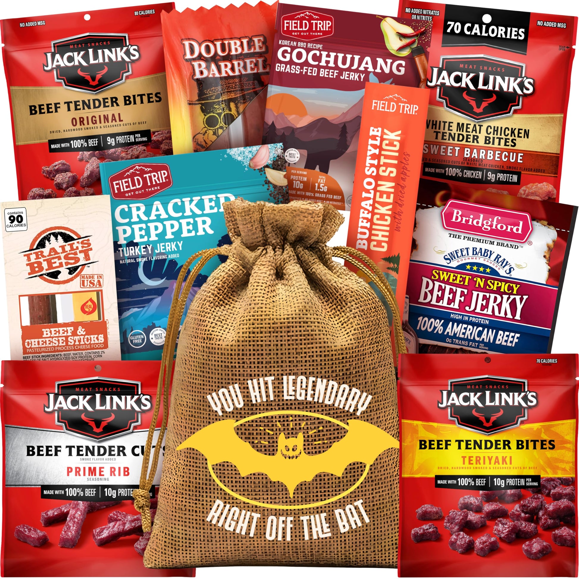 Halloween Beef Jerky Gift Basket - Healthy Halloween  For Kids  Women  Men - Trick Or Treat Bucket With Spooky Basket Stuffers & Boo Basket For Him By CraveKraft