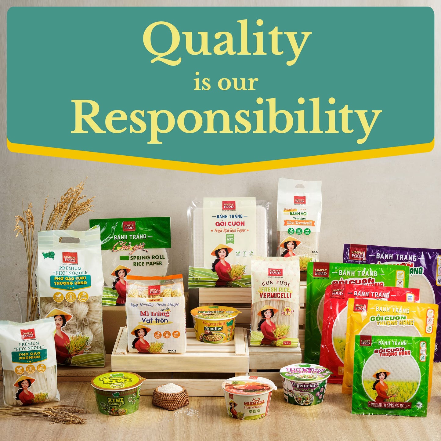Premium Pho Rice Stick Noodles - Restaurant Quality, Soft And Chewy Texture, Gluten-Free, And Non-Gmo -Simply Food