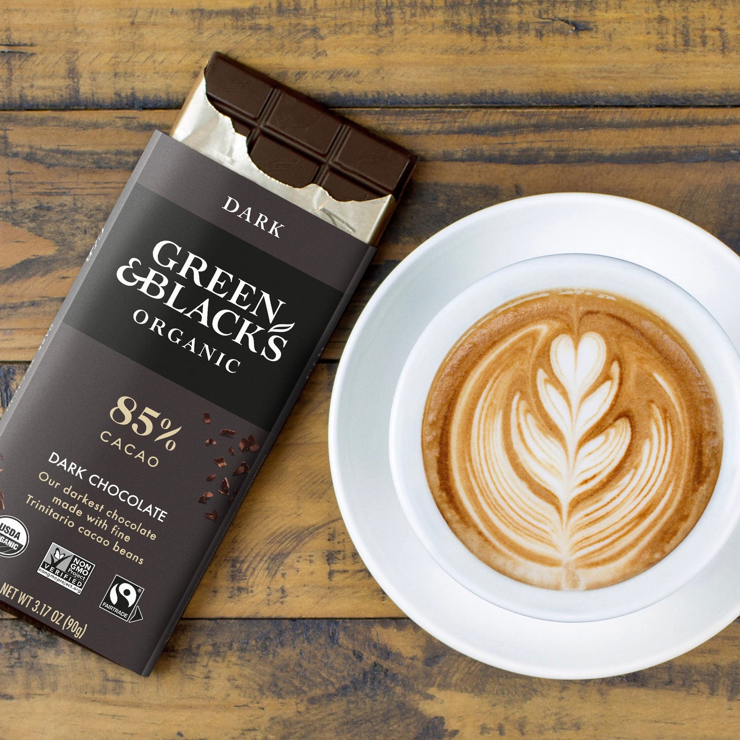 Green & Blacks Organic Dark Chocolate Bar 85% Cacao 3.17 Oz