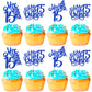 Rsstarxi Cupcake Toppers 24 Pack for 15th Birthday, Deep Blue Design