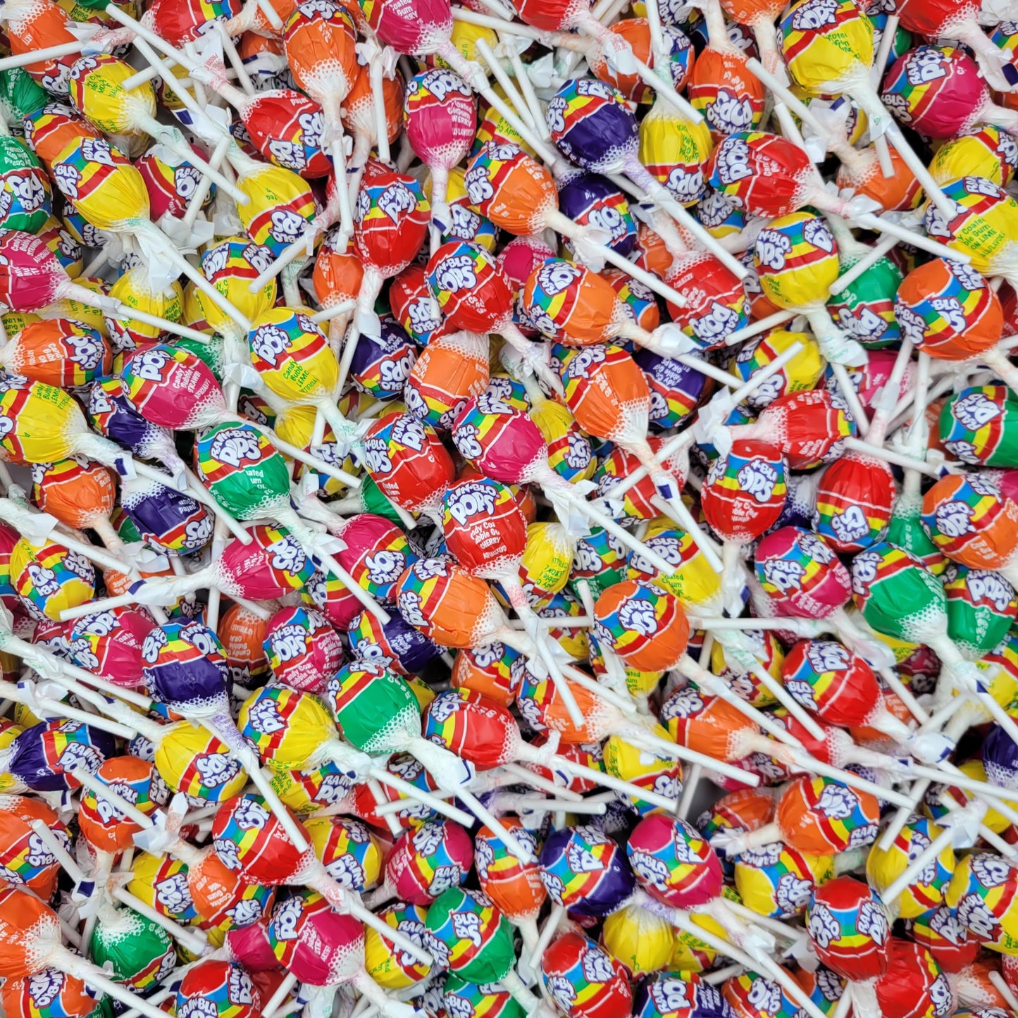 Rain Blo Pops - Bubble Gum Filled Assorted Fruit Flavord Lollipops - Bulk Pack 2 Pound (Pack Of 1)