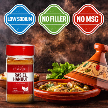 Eastanbul Ras El Hanout, 7.1 Oz Ras El Hanout Spice, All-In-One Ras El Hanout Moroccan Spice Blend, North African Baharat Spice