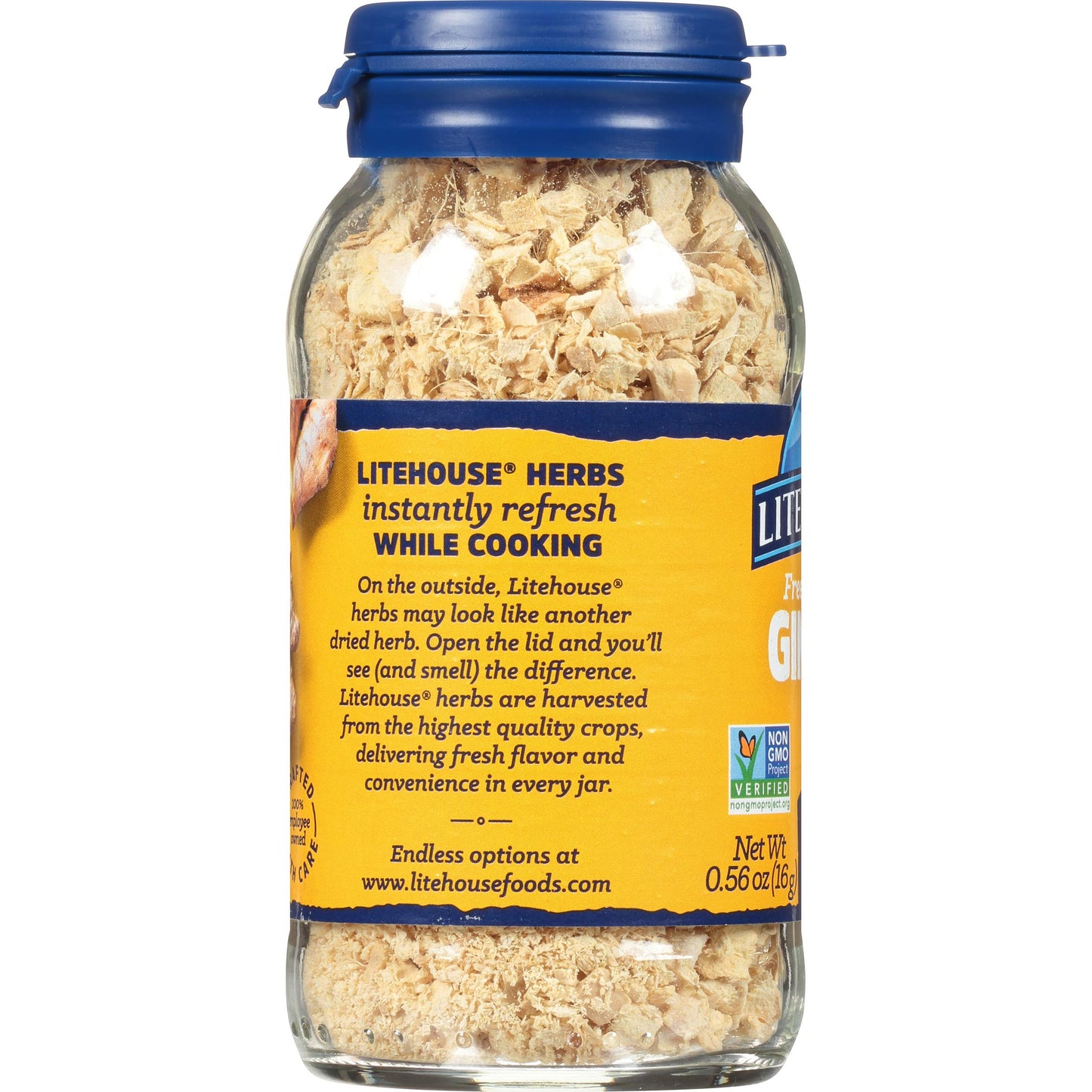 Litehouse Freeze Dried Ginger - Substitute For Fresh Ginger, Frozen Ginger, Equal To 4 Ginger Bunches, Organic Dried Ginger Root