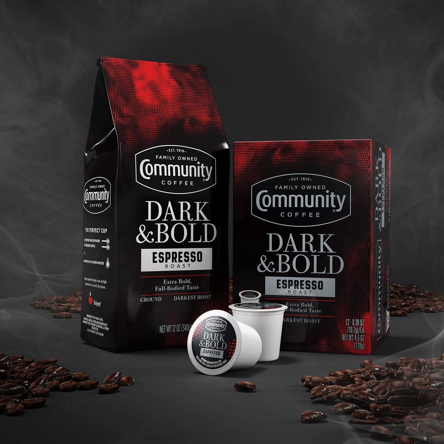 Community Coffee Dark & Bold Espresso Roast, Extra Dark Roast Ground Coffee, 12 Ounce Bag (Pack Of 1)