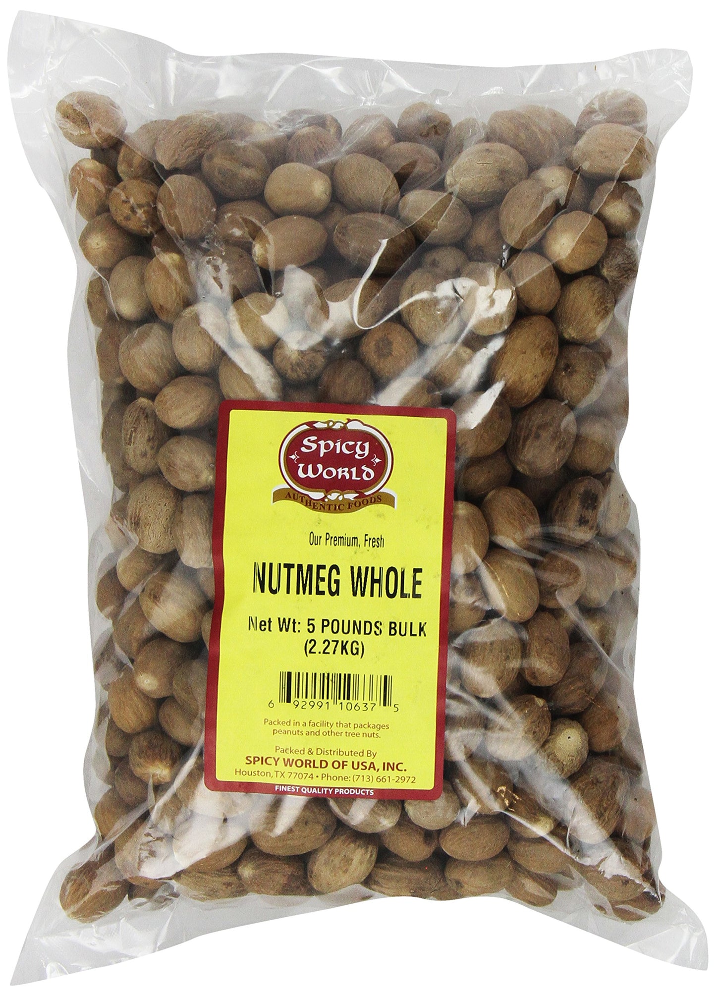 Spicy World Whole Nutmeg Bulk  5-Pounds