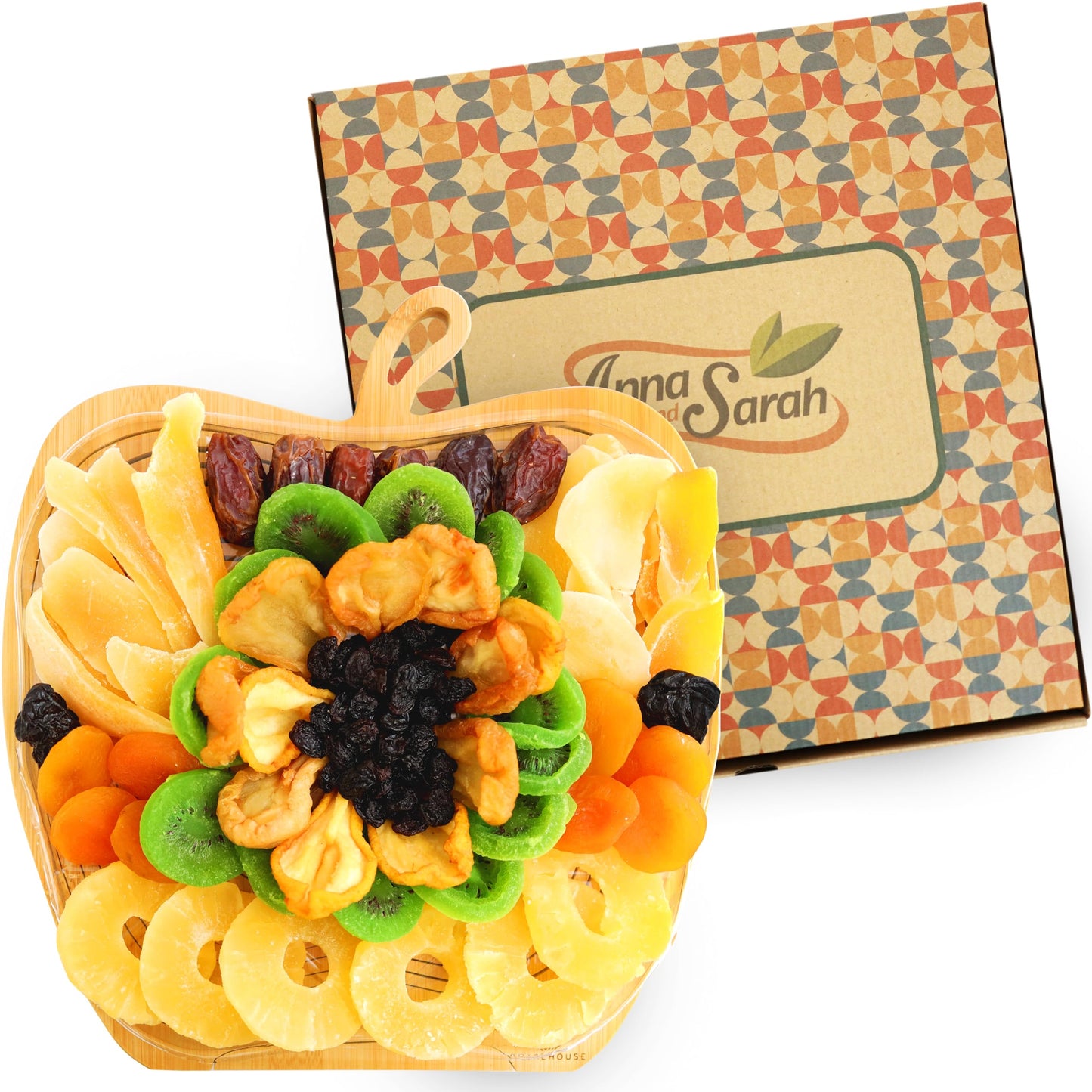 Anna And Sarah Large Size Dried Fruit Gift Basket, Healthy Gourmet Fruit Box, Holiday Food Tray, Medjool Dates, Apricot, Prunes,