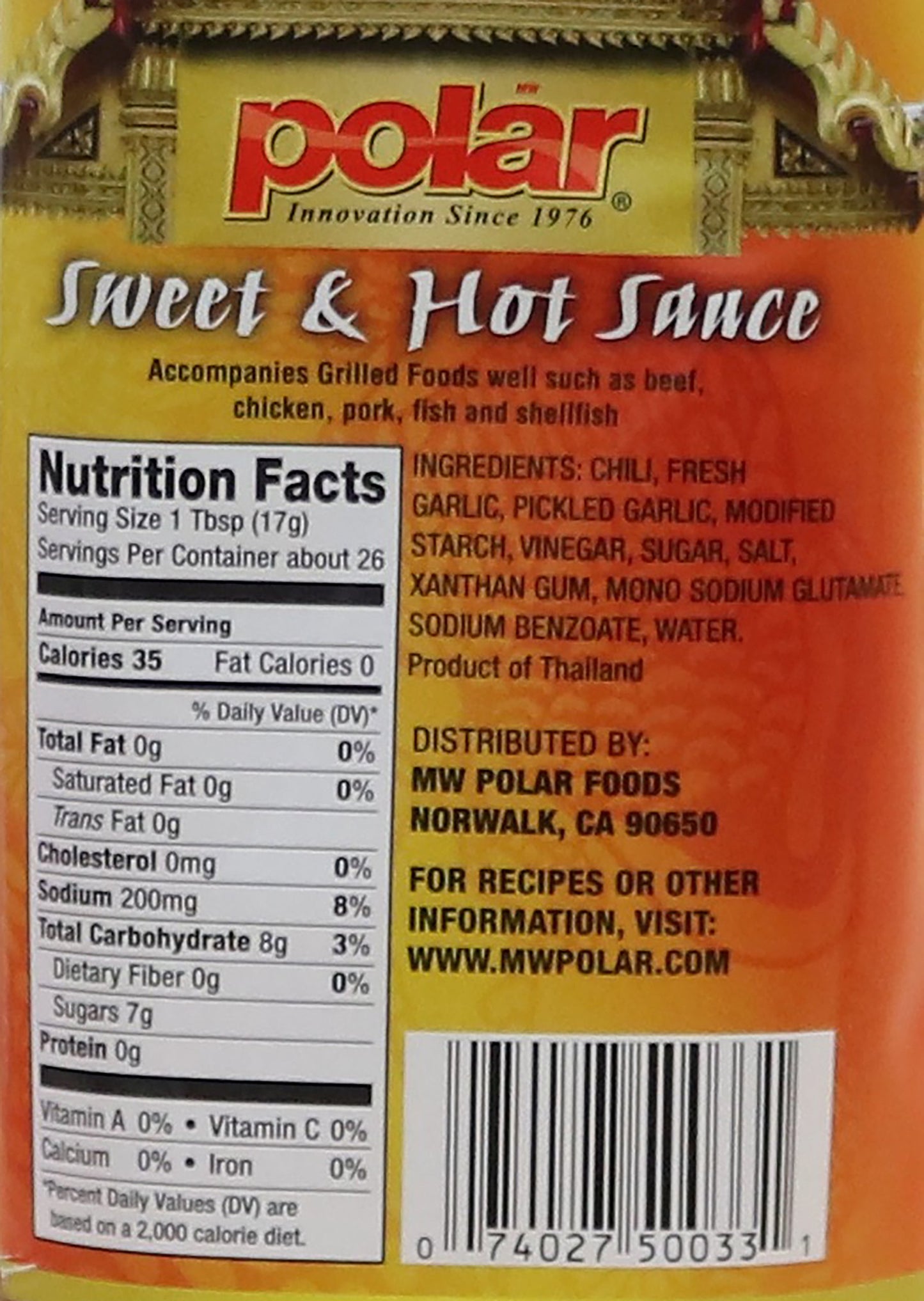 Mw Polar Sauce, Sweet & Hot Sauce, 15.5-Ounce (Pack Of 12)