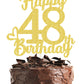 48 Birthday Cake Toppers-Gold Glitter, 48Th Cake Topper For Men,48 Cake Topper For Women, 48Th Birthday Decorations,48Th Birthda
