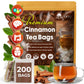 TOG999 Premium Cinnamon Tea Bags - 100% Natural Herbal Tea, 200 Bags