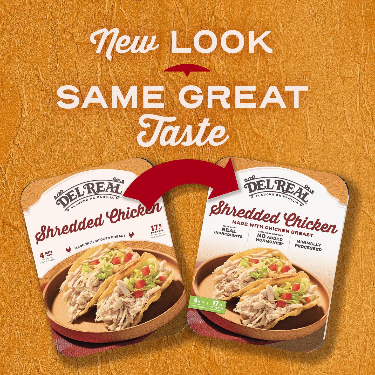 Del Real Foods Shredded Chicken, Pollo Deshebrado - Authentic Mexican, Ready to Eat, Family Size, Meal Prep Pack, Heat & Serve,