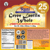 Rani Masoor Whole (Green Lentils Whole With Skin) 400oz (25lbs) 11.36kg Bulk Box ~ All Natural | Vegan | Gluten Friendly | Non-G