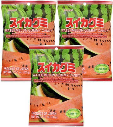 Kasugai Watermelon Gummy Candy 3.77Oz (3 Pack)