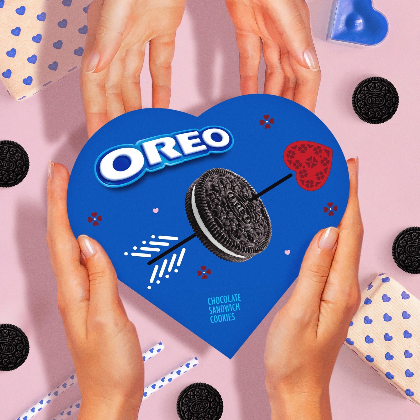 OREO Chocolate Sandwich Cookies, Valentines Day Cookies, 6.24 oz Heart Shaped Box