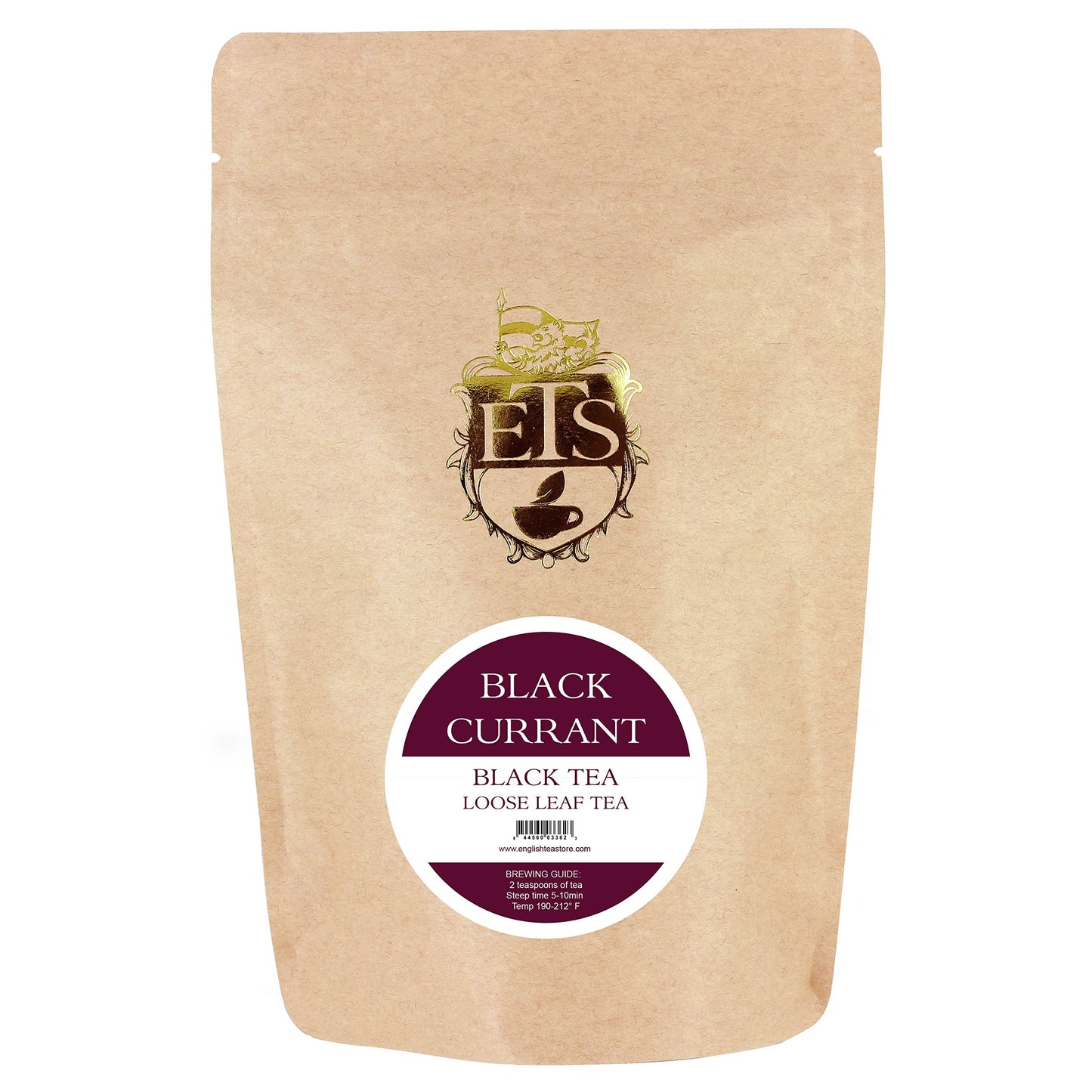 English Tea Store Blackcurrant Loose Leaf Tea | Natural Fruit Infusion | 4oz Resealable Pouch | Medium Caffeine