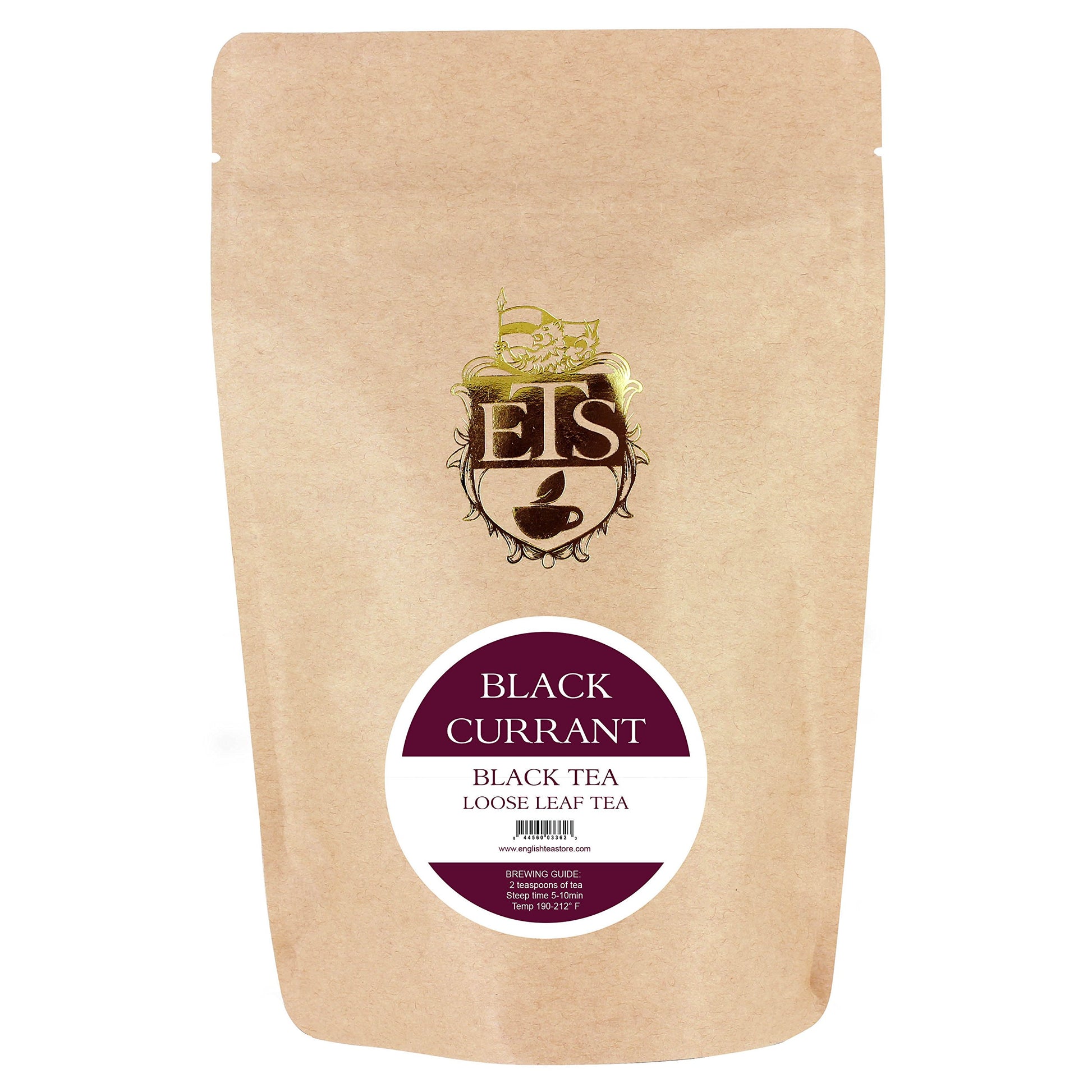 English Tea Store Blackcurrant Loose Leaf Tea | Natural Fruit Infusion | 4oz Resealable Pouch | Medium Caffeine
