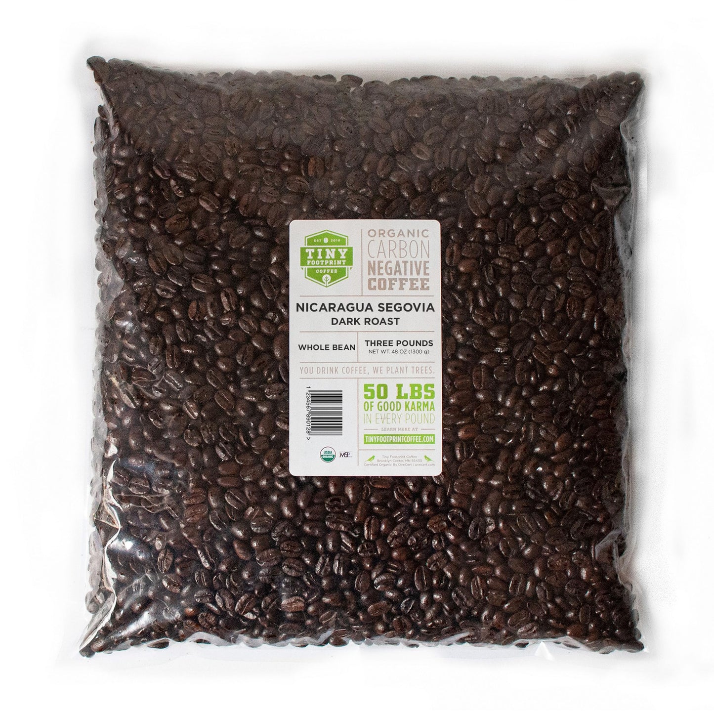 Tiny Footprint Coffee - Fair Trade Organic Nicaragua Segovia Dark Roast | Whole Bean Coffee | USDA Organic | Fair Trade Certifie