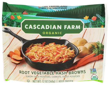 Cascadian Farm Organic Root Vegetable Hash Browns, Non-GMO, Frozen Vegetables, 12 oz.