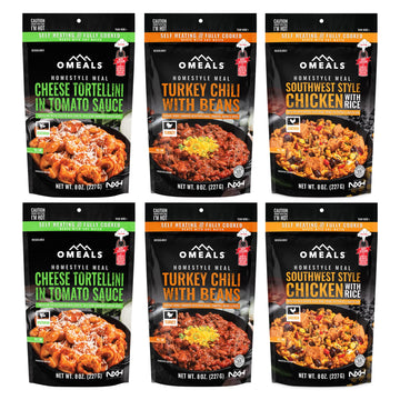 Omeals Backpacking Meals | 6 Good To Go Meals For Hiking Food | Self Heating Meals Ready To Eat Fresh | Just Add Water Meals & C