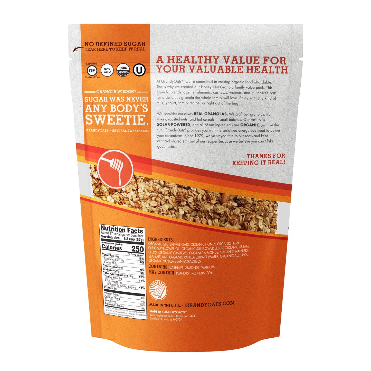 Grandyoats Granola Gluten-Free Honey Nut - Case of 4 - 36 OZ(D0102HX2U9W.)