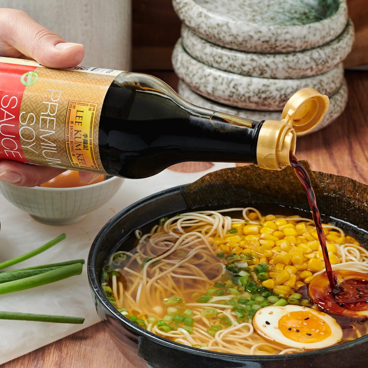 Lee Kum Kee Premium Soy Sauce, All-Purpose Seasoning, 16.9 oz (Pack of 1), No Added Preservatives, Rich Umami Flavor